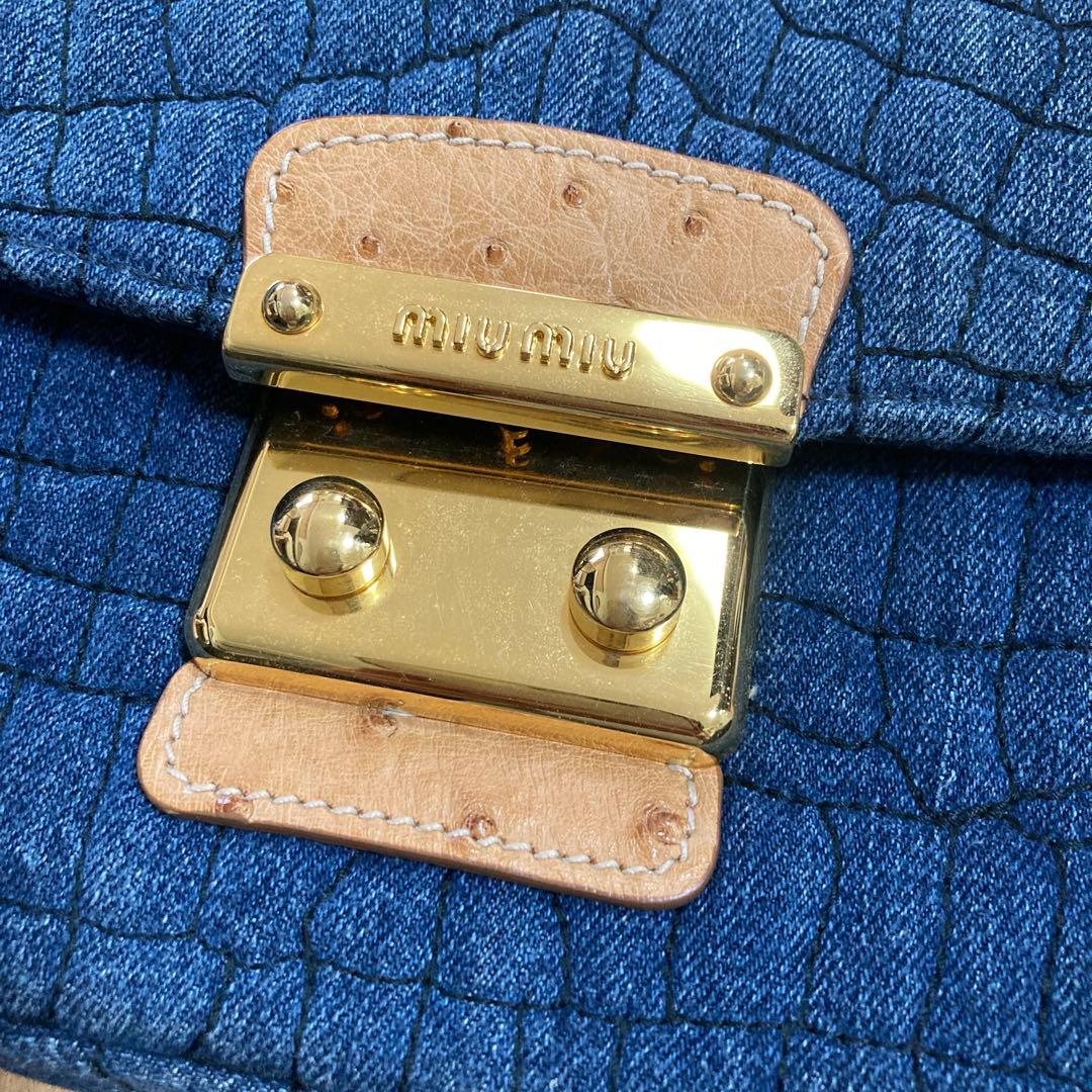 miu miu ネイビーショルダーバッグ