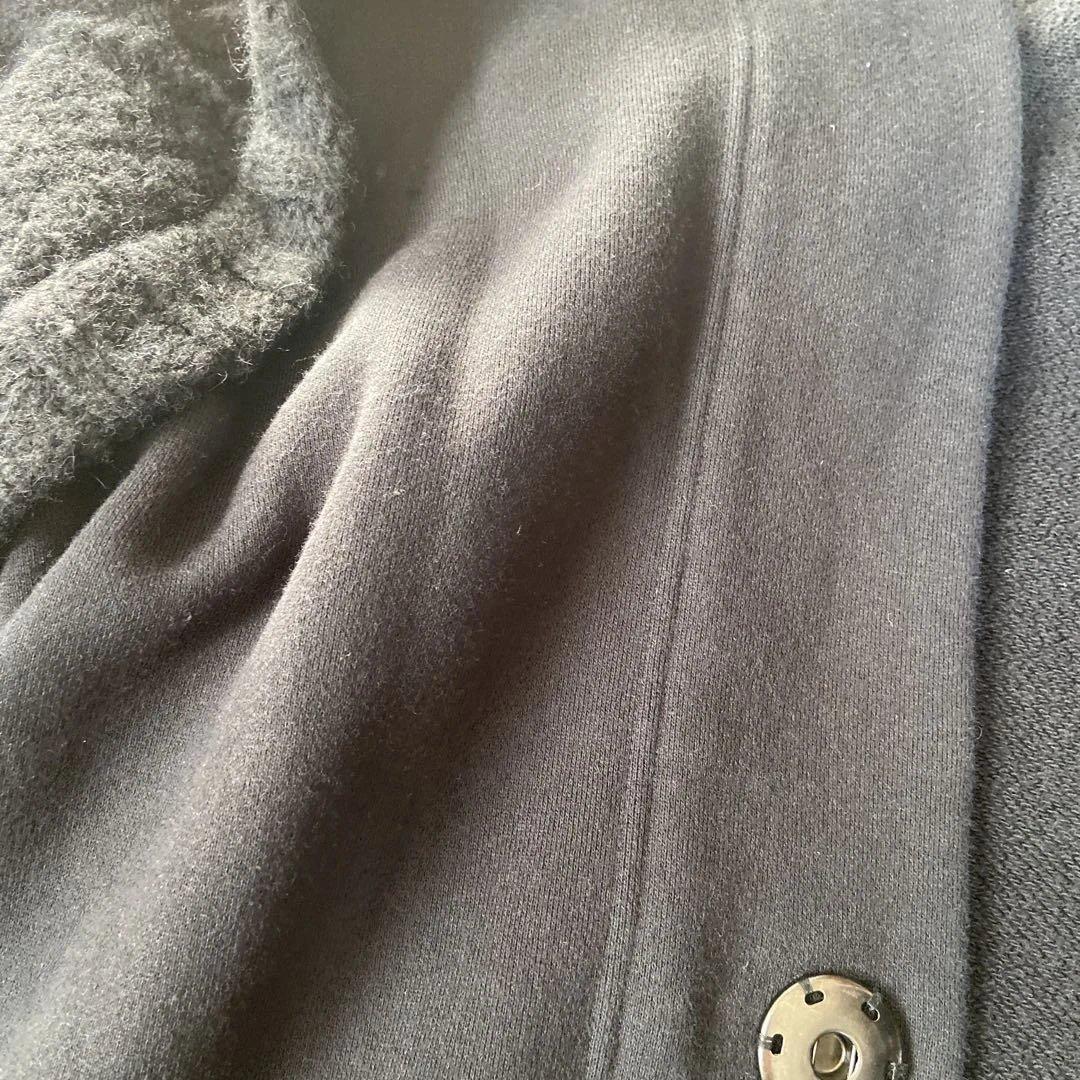 y's ワイズ ニットドッキングロングフーディ 黒 2