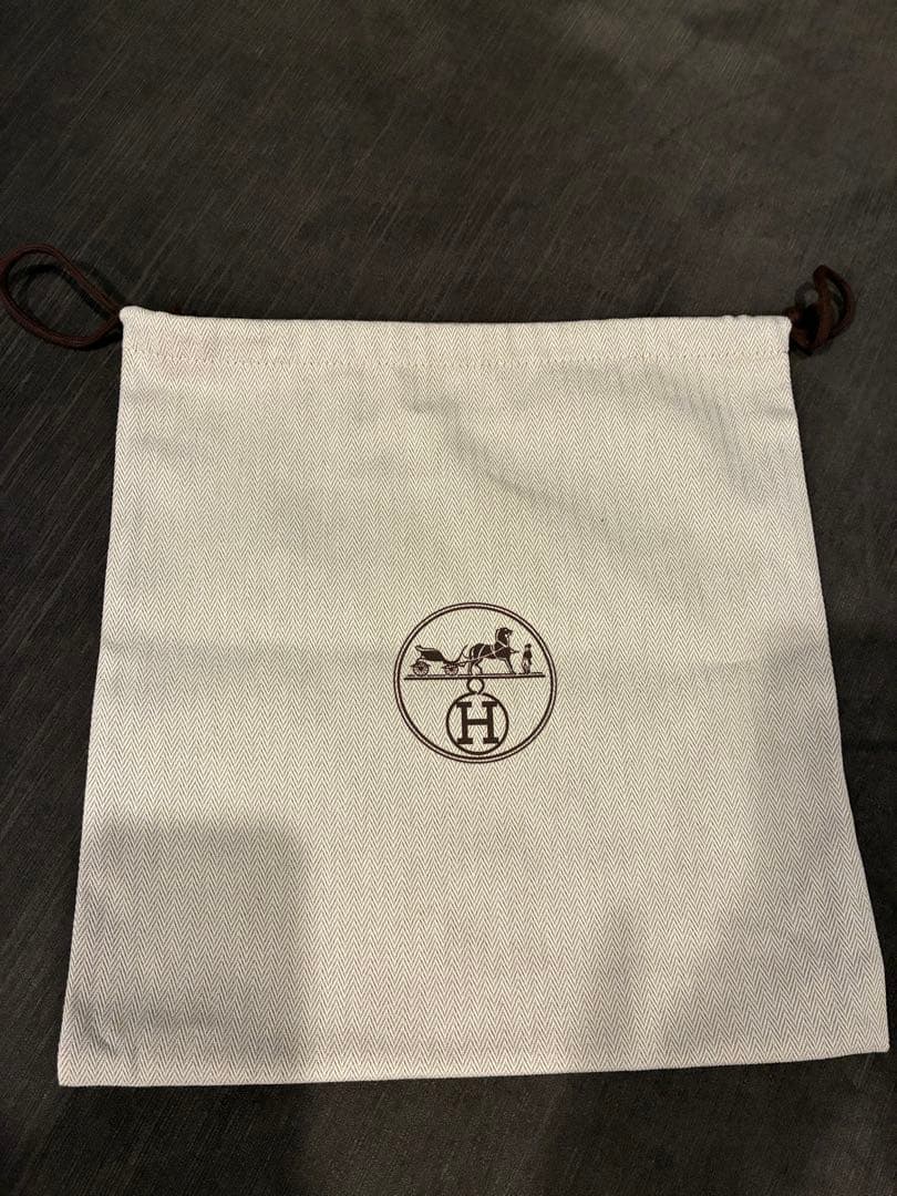 HERMES エルメス 純正 ショップ ヘリンボーン保存袋 巾着 ベージュ