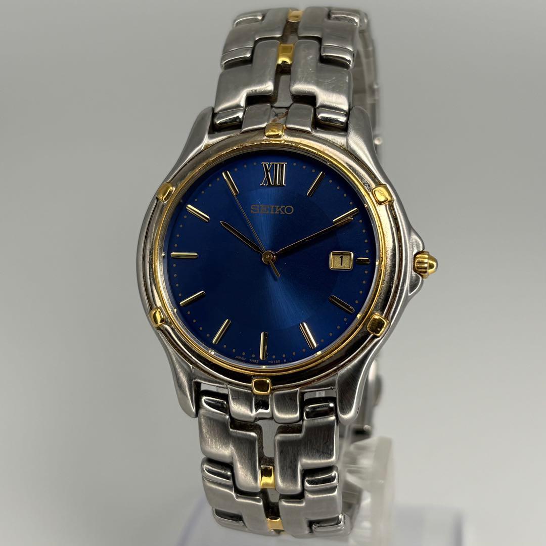 SEIKO セイコー 7N32-0010 QZ腕時計 純正ブレス付 電池交換済 - メルカリ
