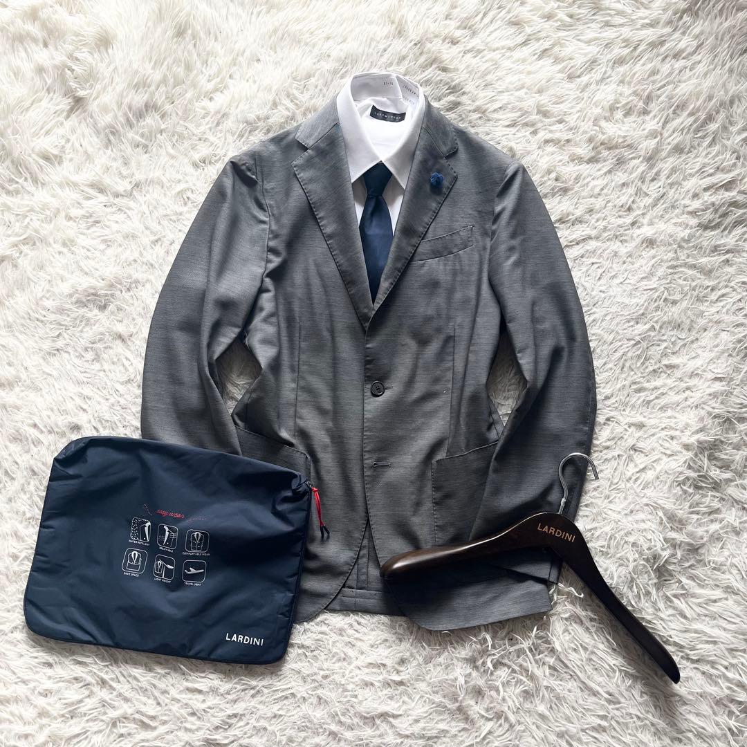 <美品>LARDINI easy wear 新ロゴ グレー ウールジャケット44 クリアランス対象｜LARDINI ラルディーニ / easy wear 高機能