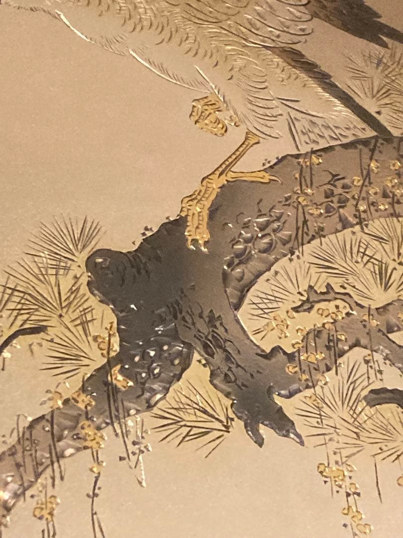 希少 堀口光彦 彫金額 松樹鷹図 金工作品 額装 - メルカリ