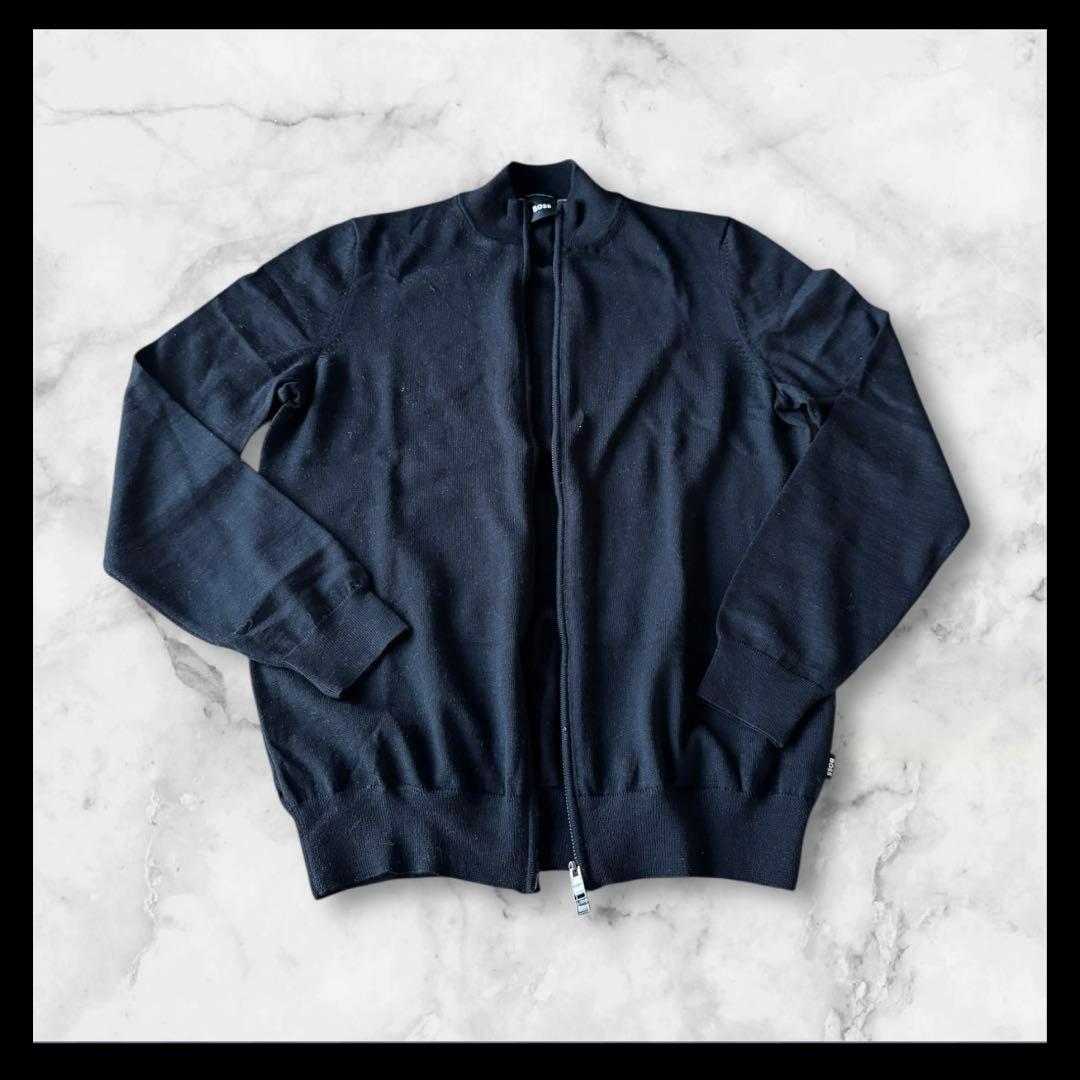 BOSS ボス ドライバーズニット ジップアップ カーディガン メリノウール