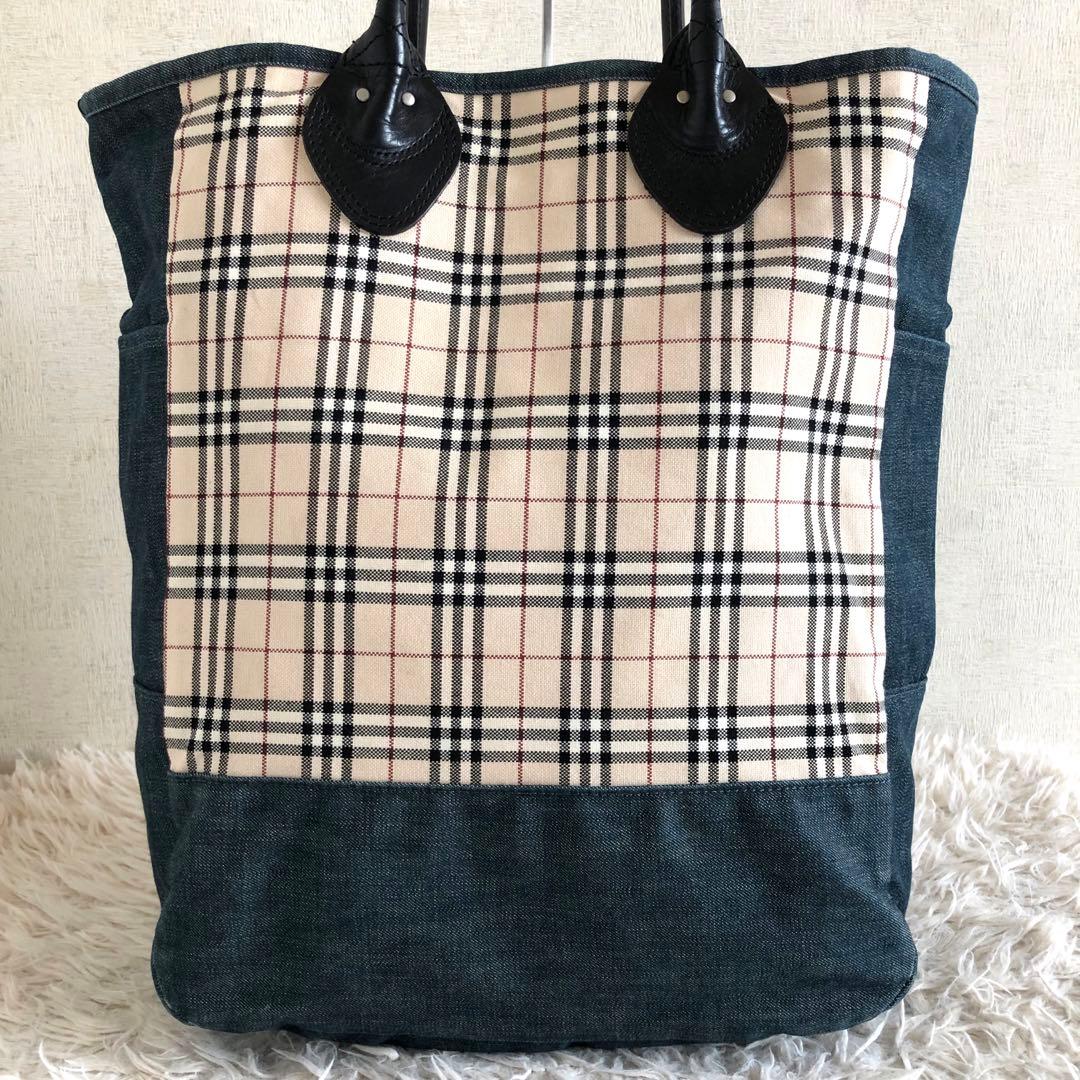 バーバリーブルーレーベル 【美品】バーバリーブラックレーベル トート