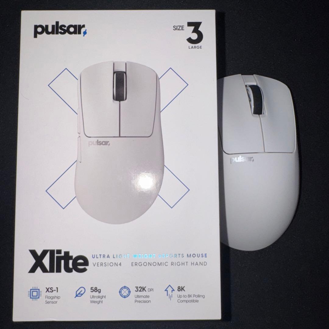 【8000Hzドングル同梱】Pulsar Xlite V4 Large ホワイト 8000Hzドングル同梱】Pulsar Xlite V4 Large ホワイト - メルカリ