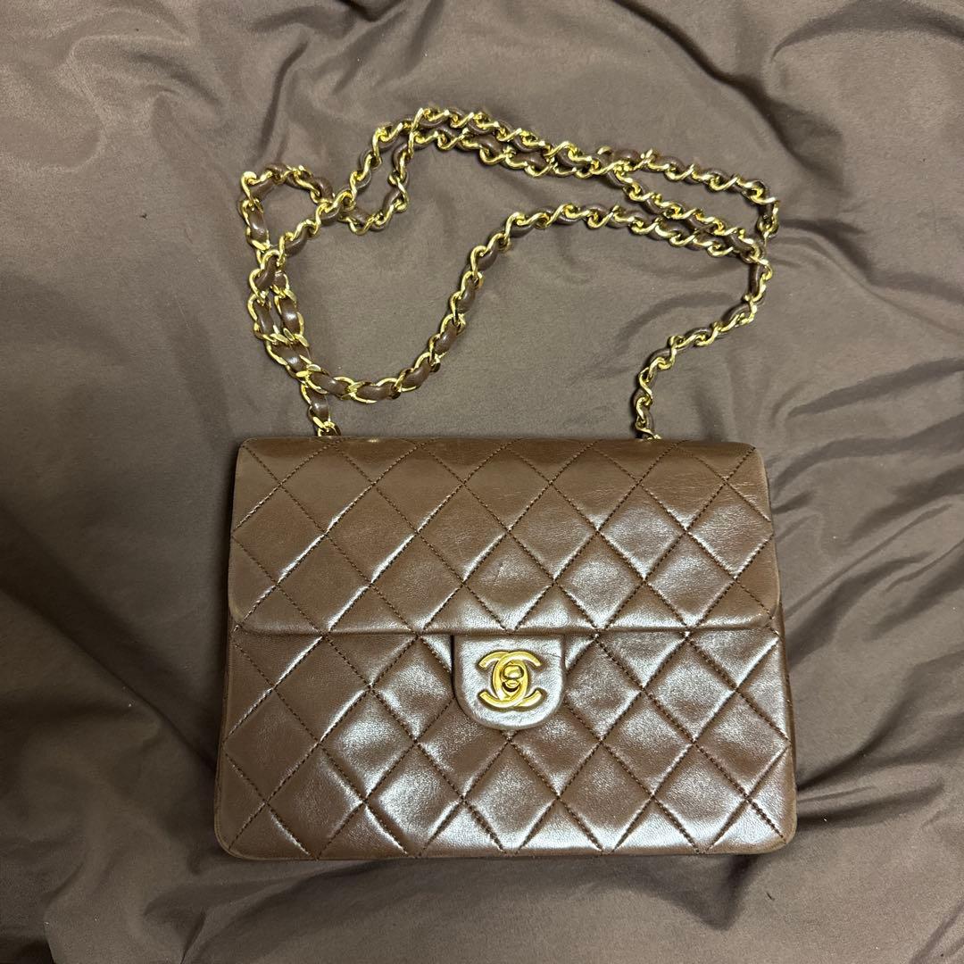 CHANEL ヴィンテージ ブラウン キルティング ショルダーバッグ - メルカリ