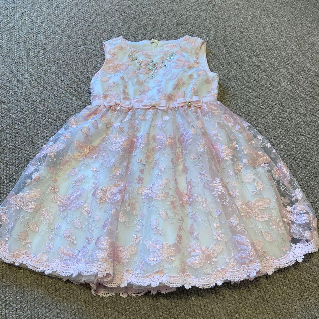 【お値下げ】メゾピアノ　花柄刺繍ドレス 100cm