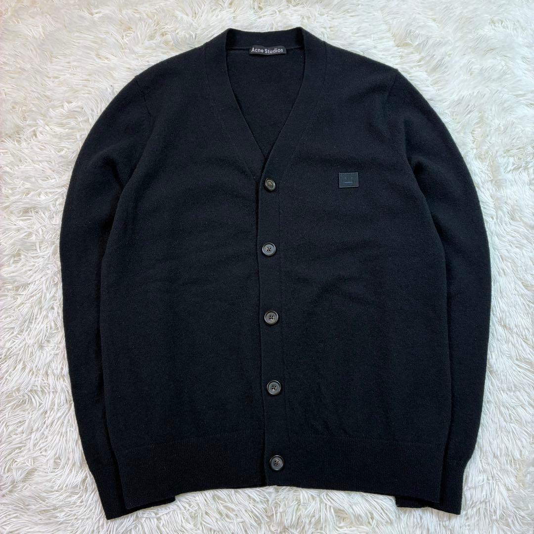 美品✨アクネストゥディオス Vネックカーディガン ネイビー L ウール100% cloudshoe_ac-b60144-axi10