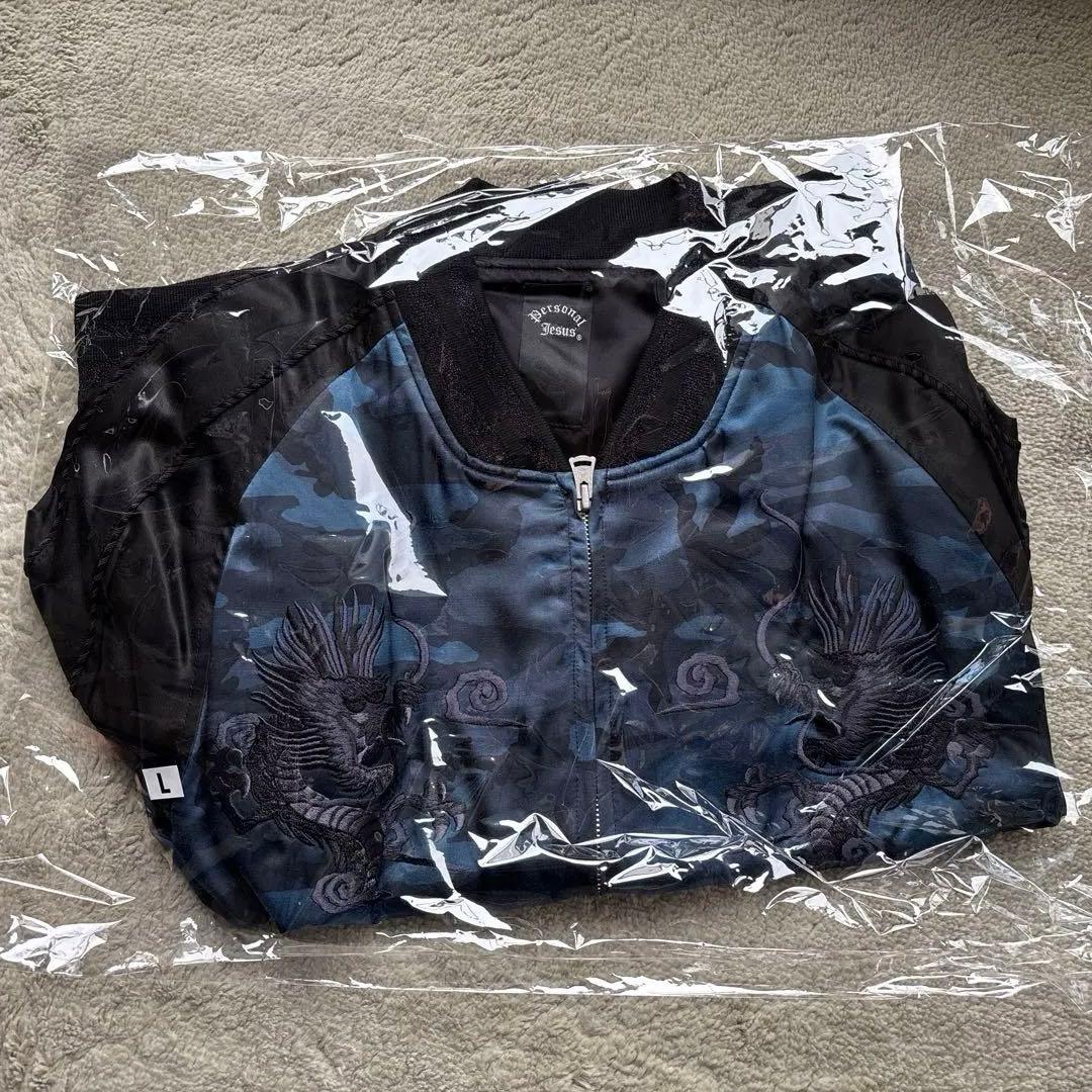 氷室京介Personal Jesus スカジャン 氷室京介 PERSONAL JESUS ブルー・カモフラージュ・スカジャン XL