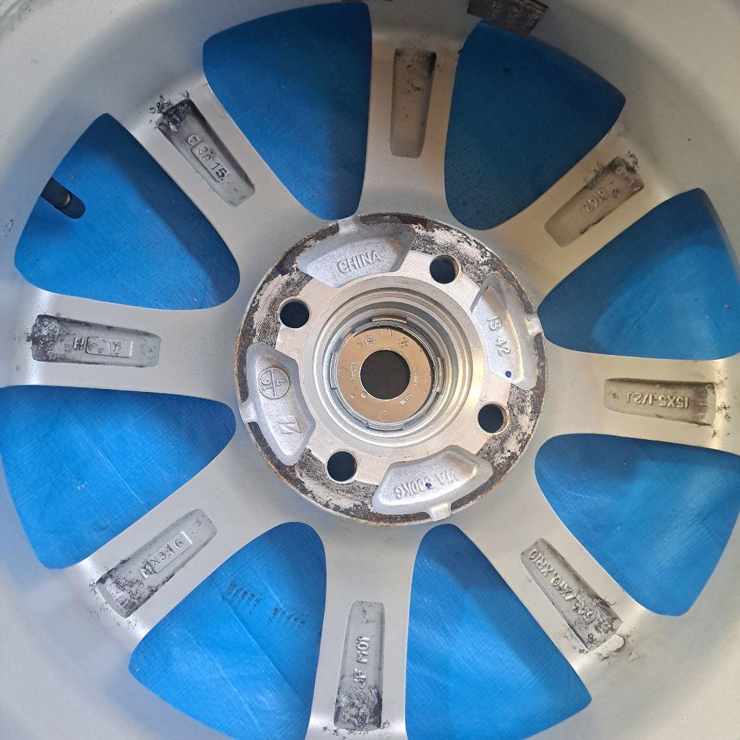 ★BS★15インチアルミホイール　目立つキズ無し　4H－PCD100 －5.5J