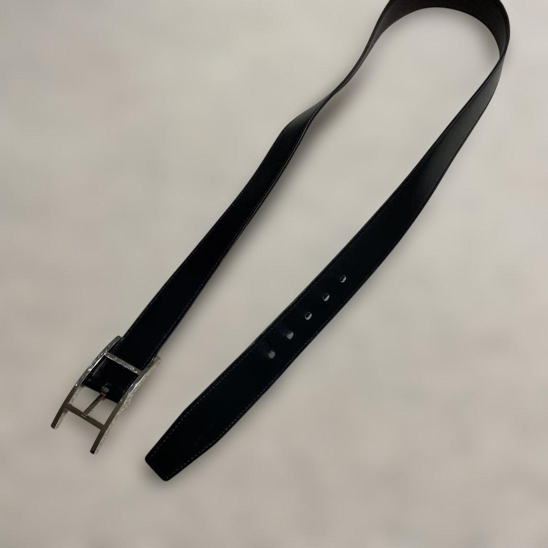 【HERMES】リバーシブルベルト 《カンタン》 32 黒 / ショコラ