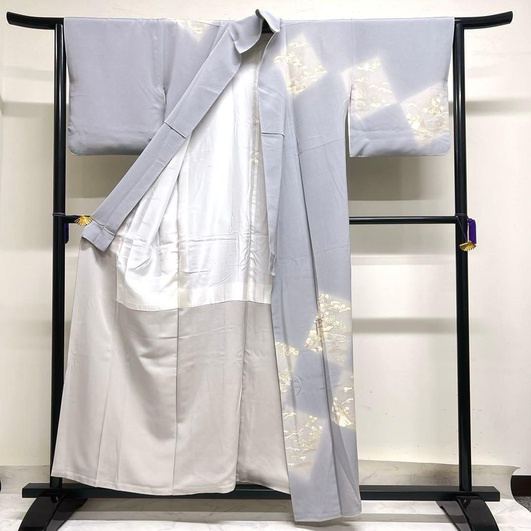 付け下げ 金駒刺繍 刺繍 色紙 松竹梅 桜花 菖蒲 着物 047k - メルカリ