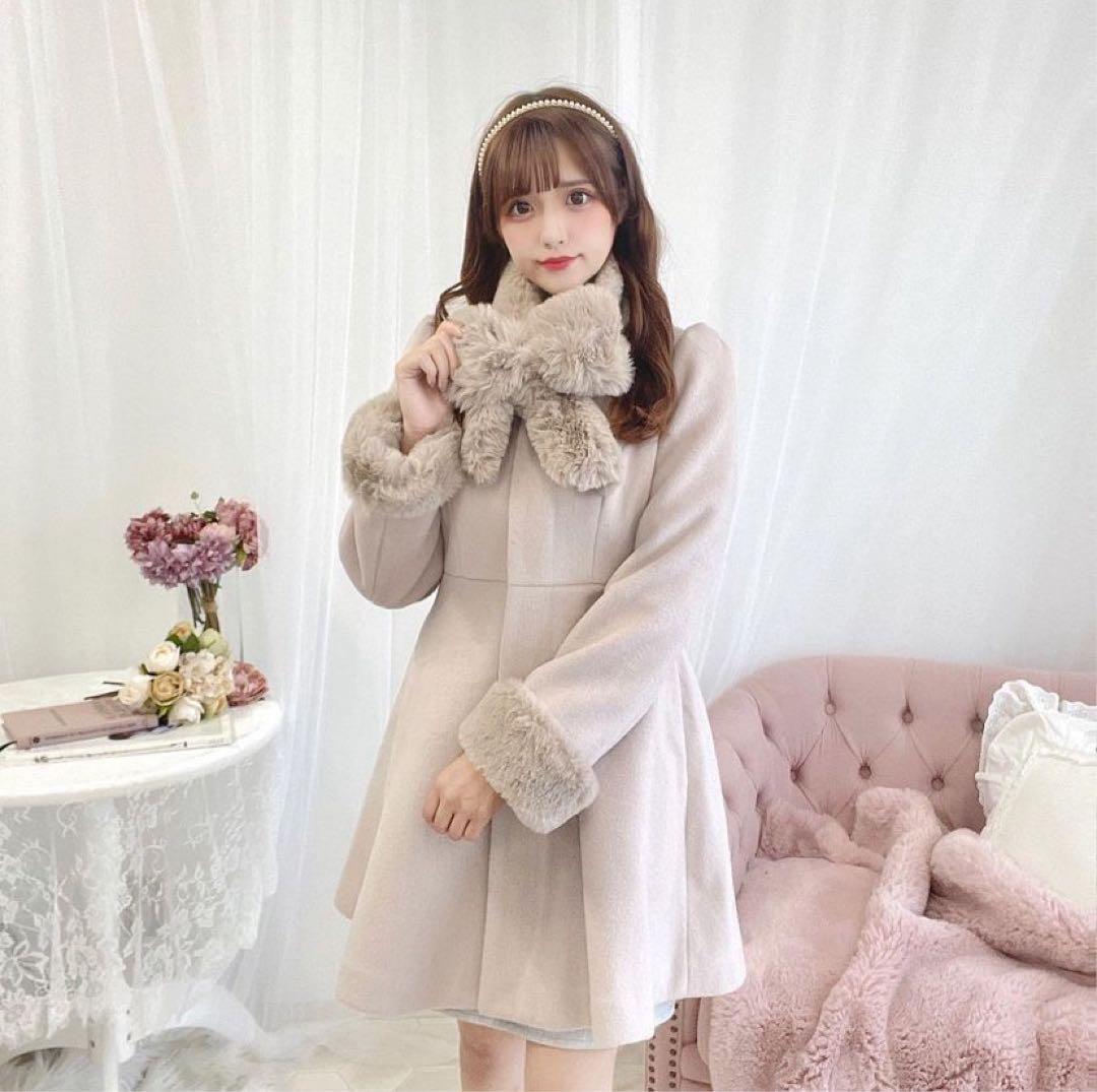 evelyn オリジナルビジューコート リボンティペットコート ピンク