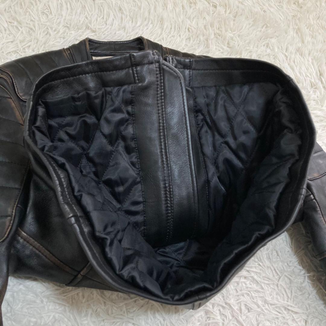 15799✨良品✨アビレックス 茶芯加工 シープスキン ライダース