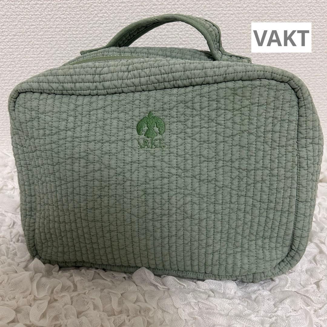 VAKT ポーチ グリーン スクエア型 キルト生地 - メルカリ