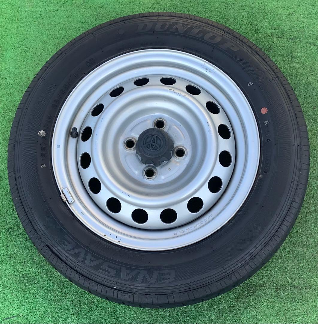 トヨタ純正14 インチ ス チールホイール& DUNLOP 155/80R14 - メルカリ