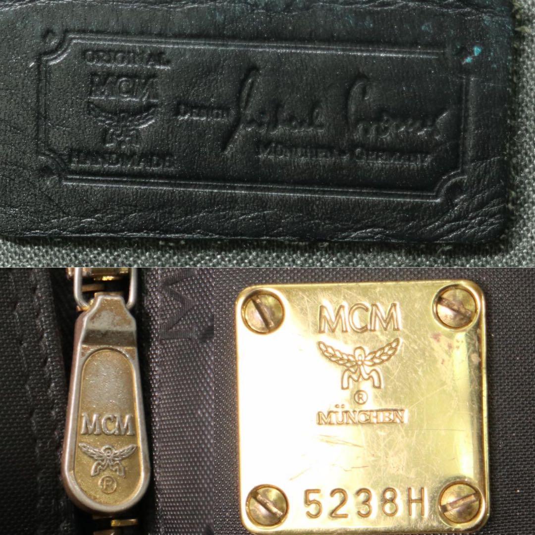 MCM モノグラム トートバッグ ヴィセトス 総柄 黒 ゴールド金具 肩掛け