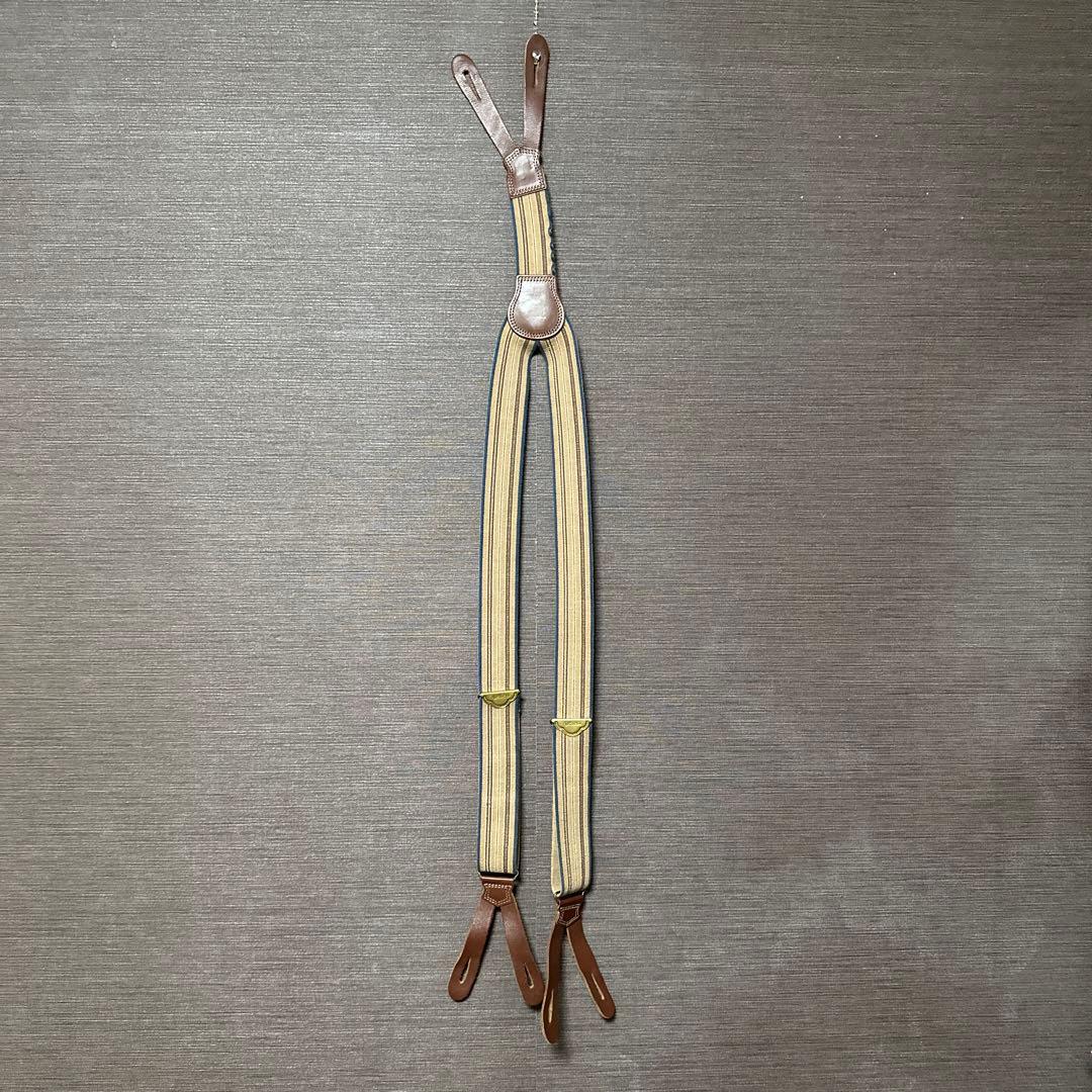 明日まで限定値下げ！atlast&co レザー切り替えストライプ サスペンダー