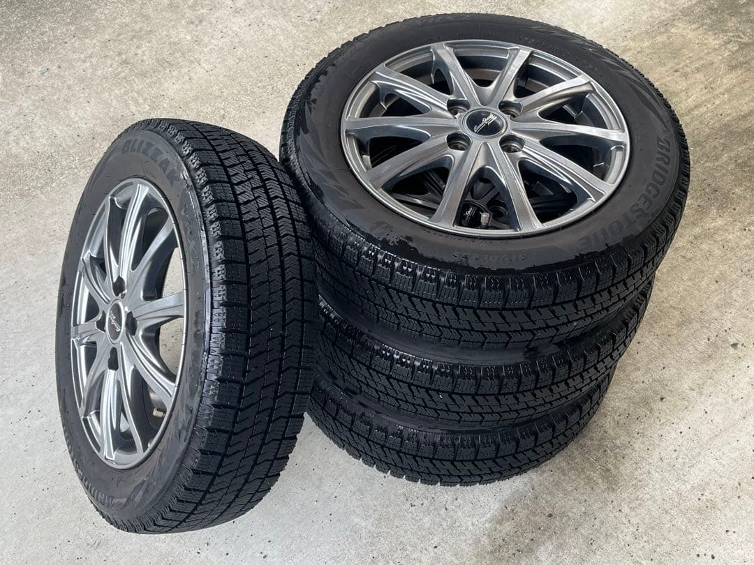 ブリヂストン　スタッドレスタイヤ（2024）・ホイールセット155/65R/14 2024年製 ブリヂストン ブリザック VRX3 155/65R14+ZACK JP-209