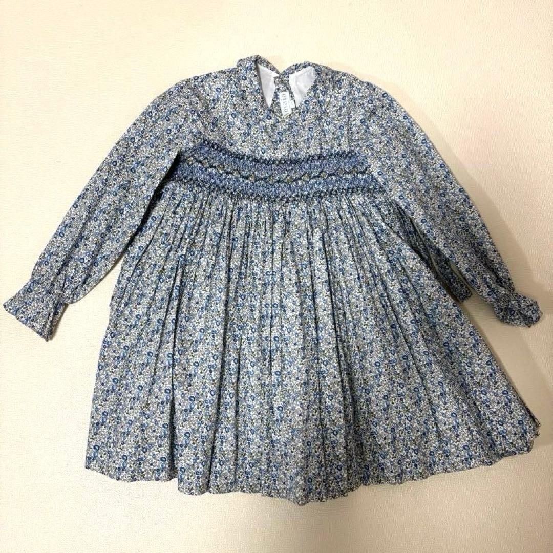 美品♡】Amaia kids 6y リバティプリントスモッキングワンピース