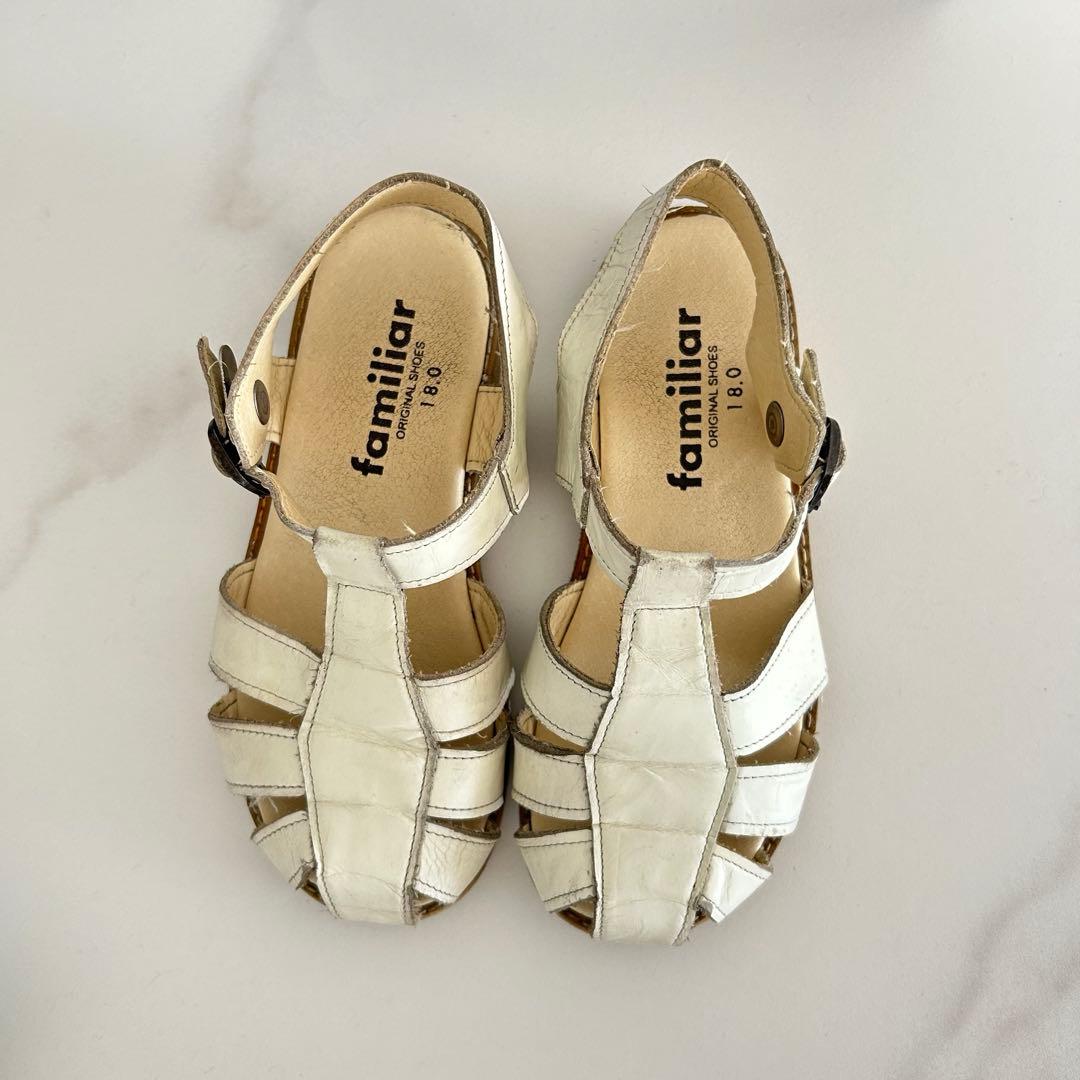 familiar サンダル ホワイト 18.0 - メルカリ