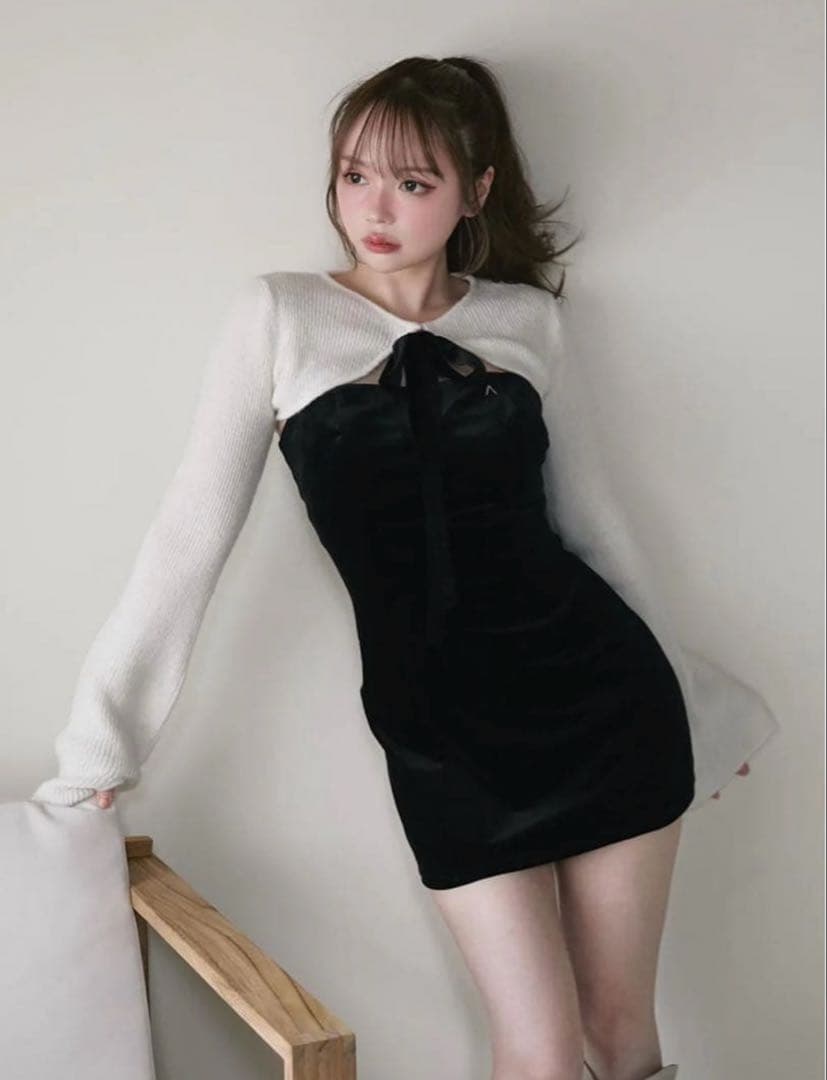 andmary Anita ribbon mini dress - メルカリ