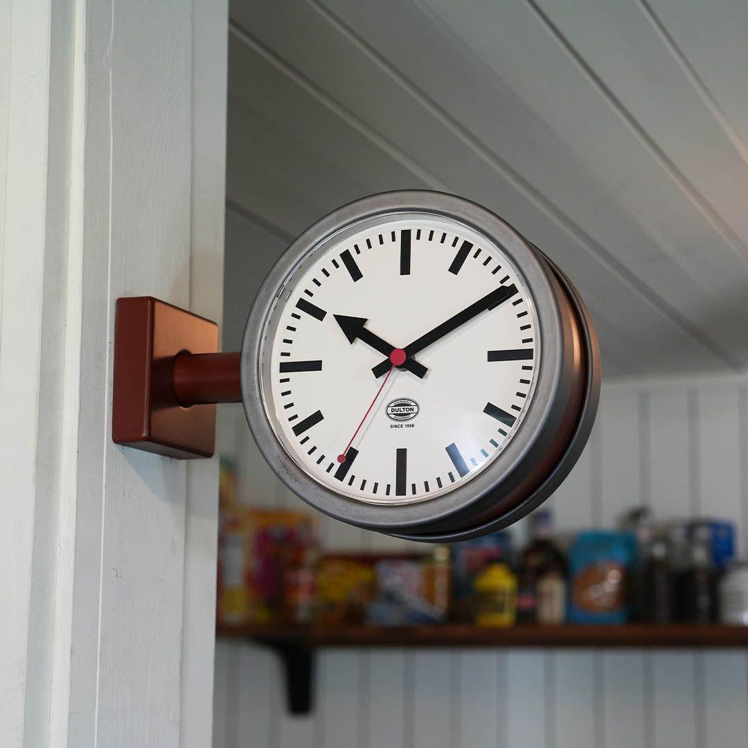 新品 両面時計 ダブルフェイスクロック2 BROWN ダルトン インテリア