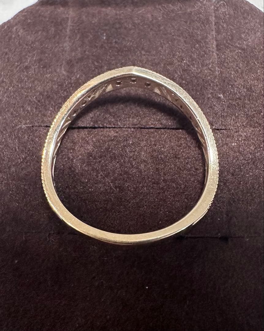 agete アガット K10 ダイヤモンド V字リング 透かし 15号 - メルカリ