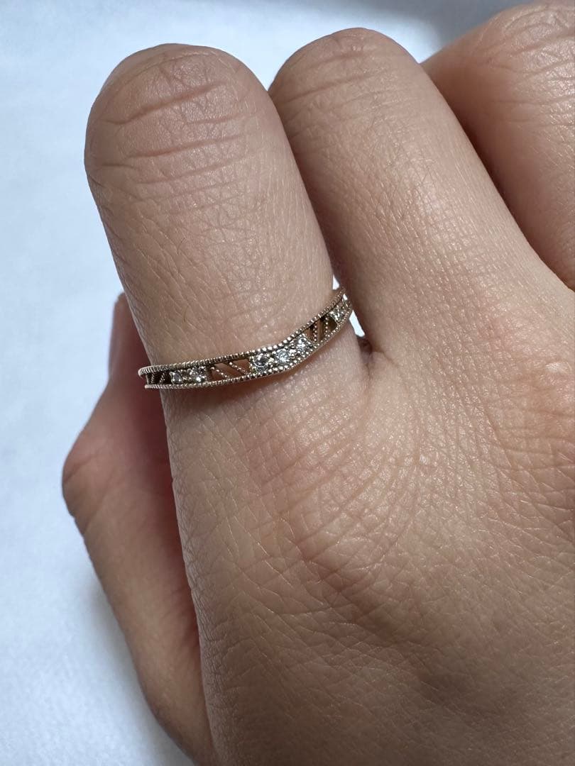 agete アガット K10 ダイヤモンド V字リング 透かし 15号 - メルカリ