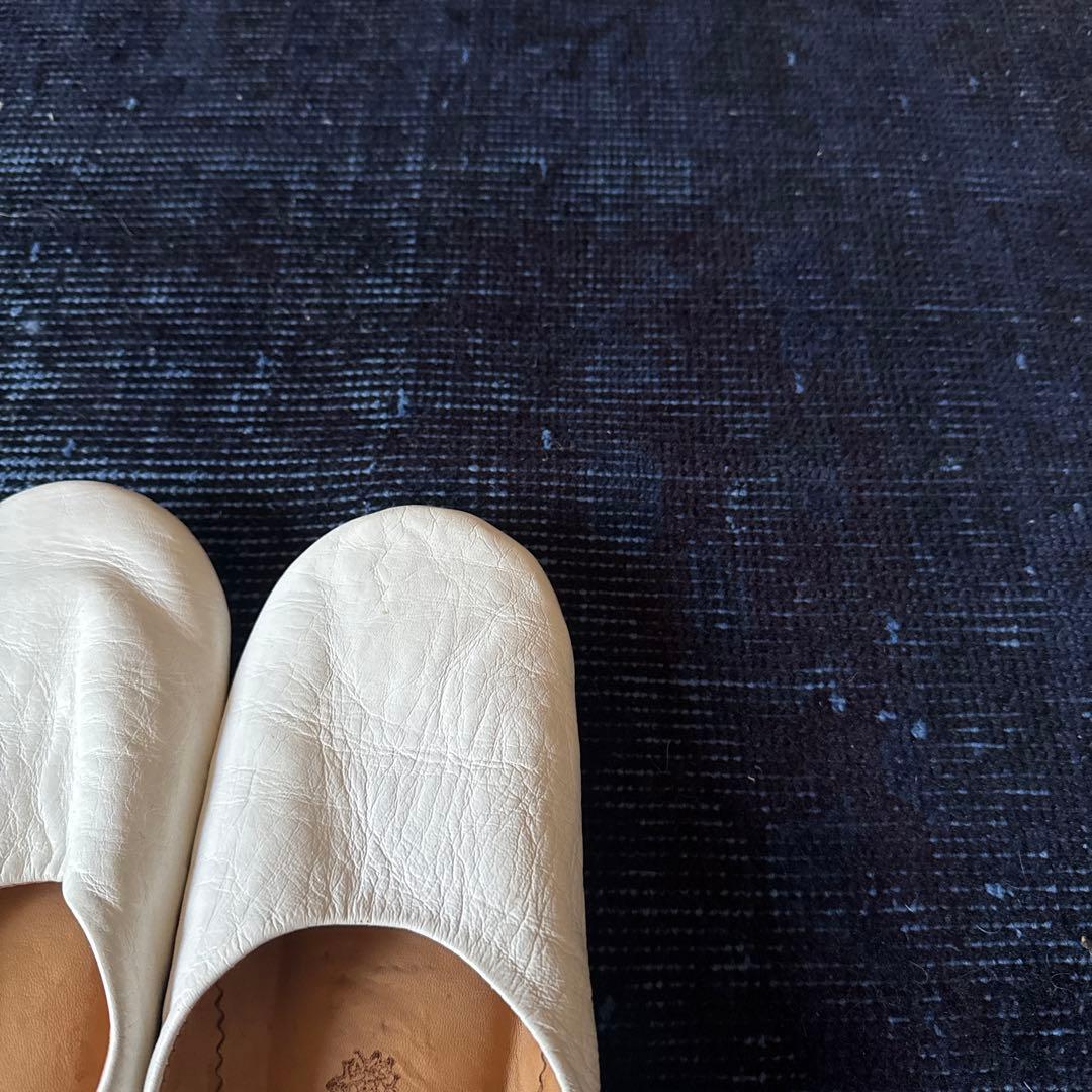 80.5×182 藍色オーバーダイ ワンカラーラグ トルコヴィンテージラグ