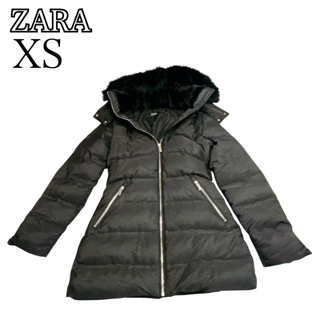 希少 廃盤 ZARA セミロング フード付き ダウンジャケット XS - メルカリ