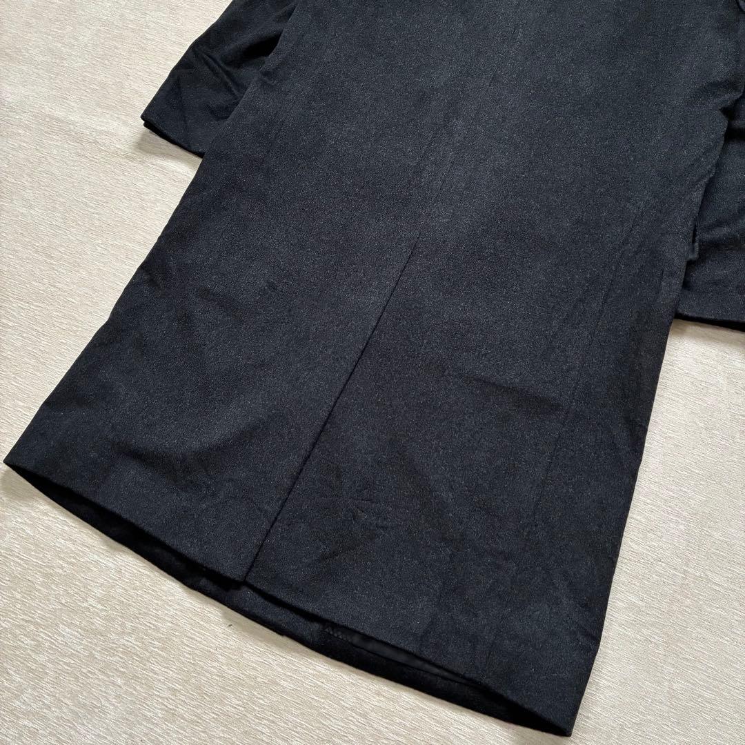 チェスターコート　ダブル　カシミヤ100%　チャコールグレー　ロングコート　L