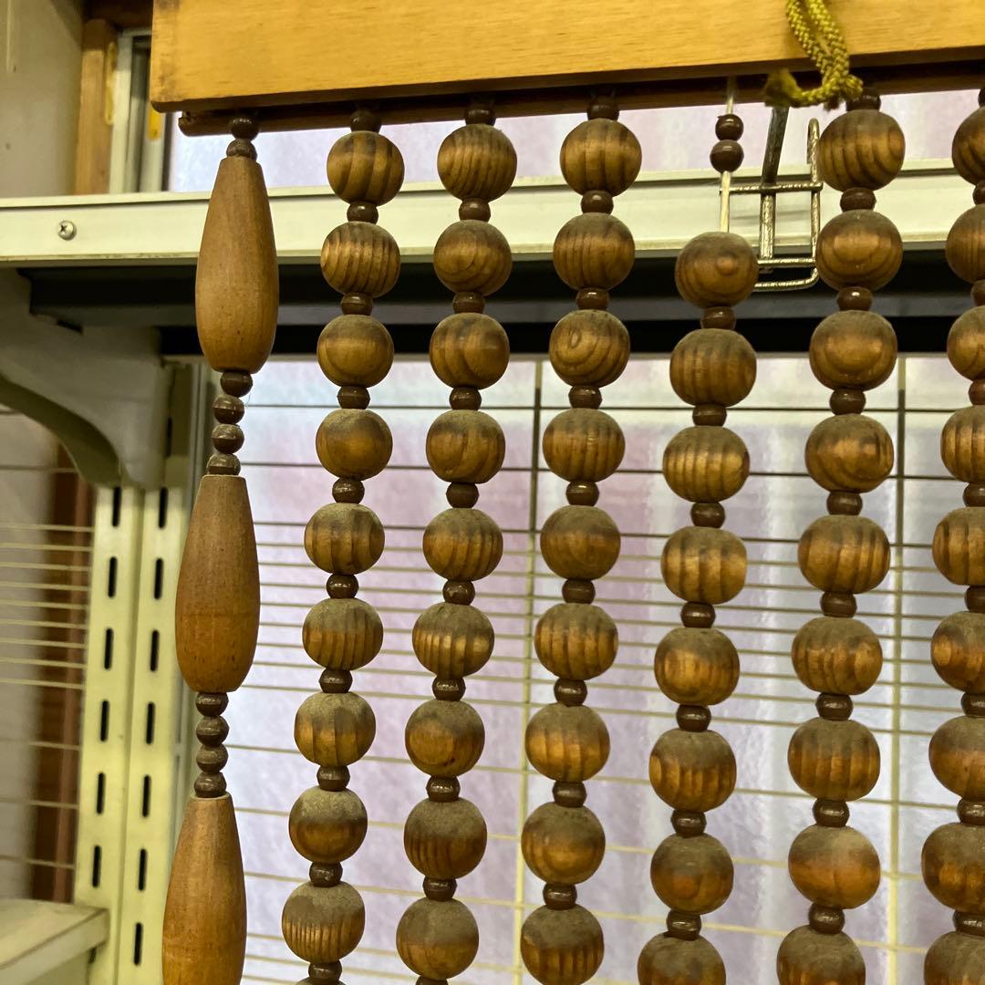 木珠のれん 昭和レトロ 木製 当時物 暖簾 木製のれん - メルカリ