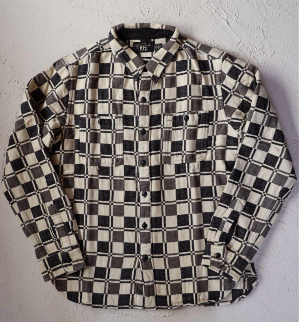 新品*RRL*チェック ブラッシュド ジャカード ワークシャツ *M - メルカリ