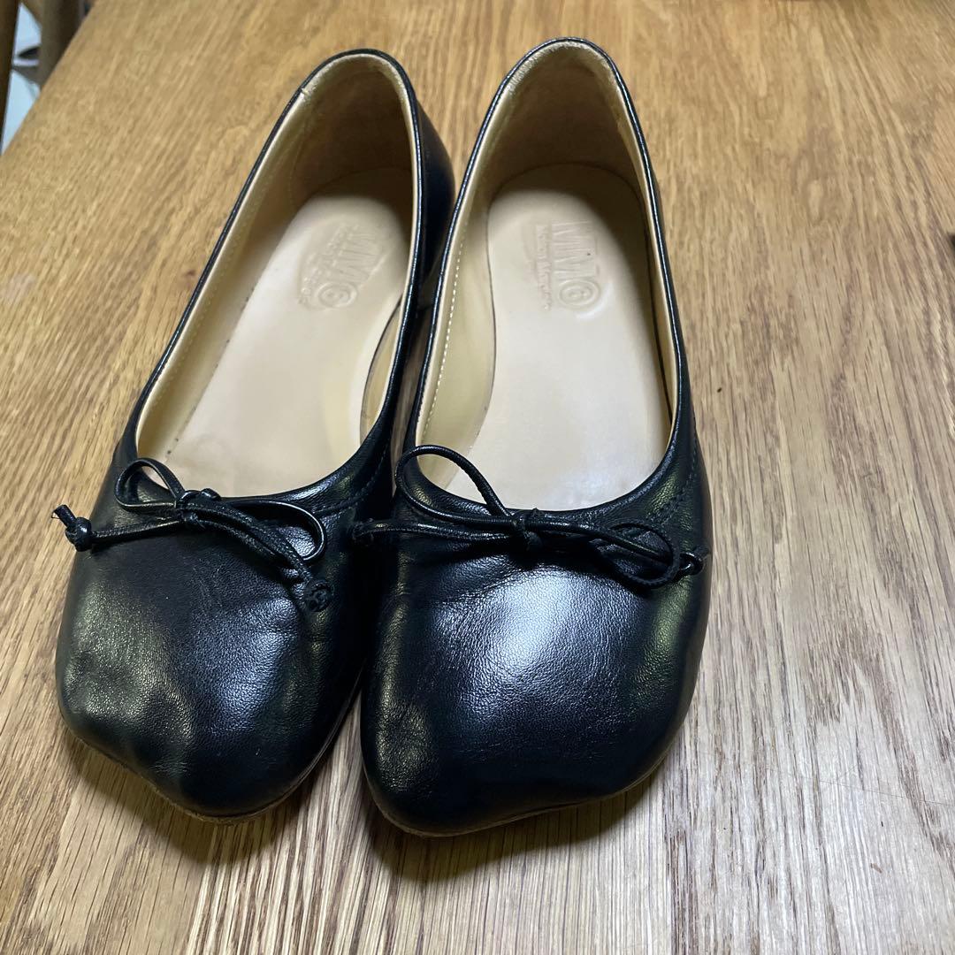 マルタンマルジェラフラットシューズ36 Maison Margiela (メゾン マルジェラ) スエード 切り替え ローカット