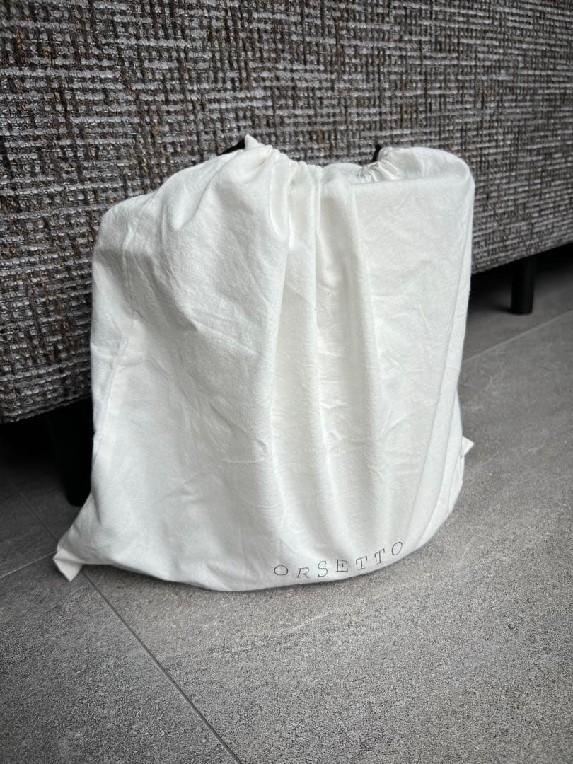 ORSETTO CORDAバケットバッグ ノット 牛革 巾着袋付き バイカラー