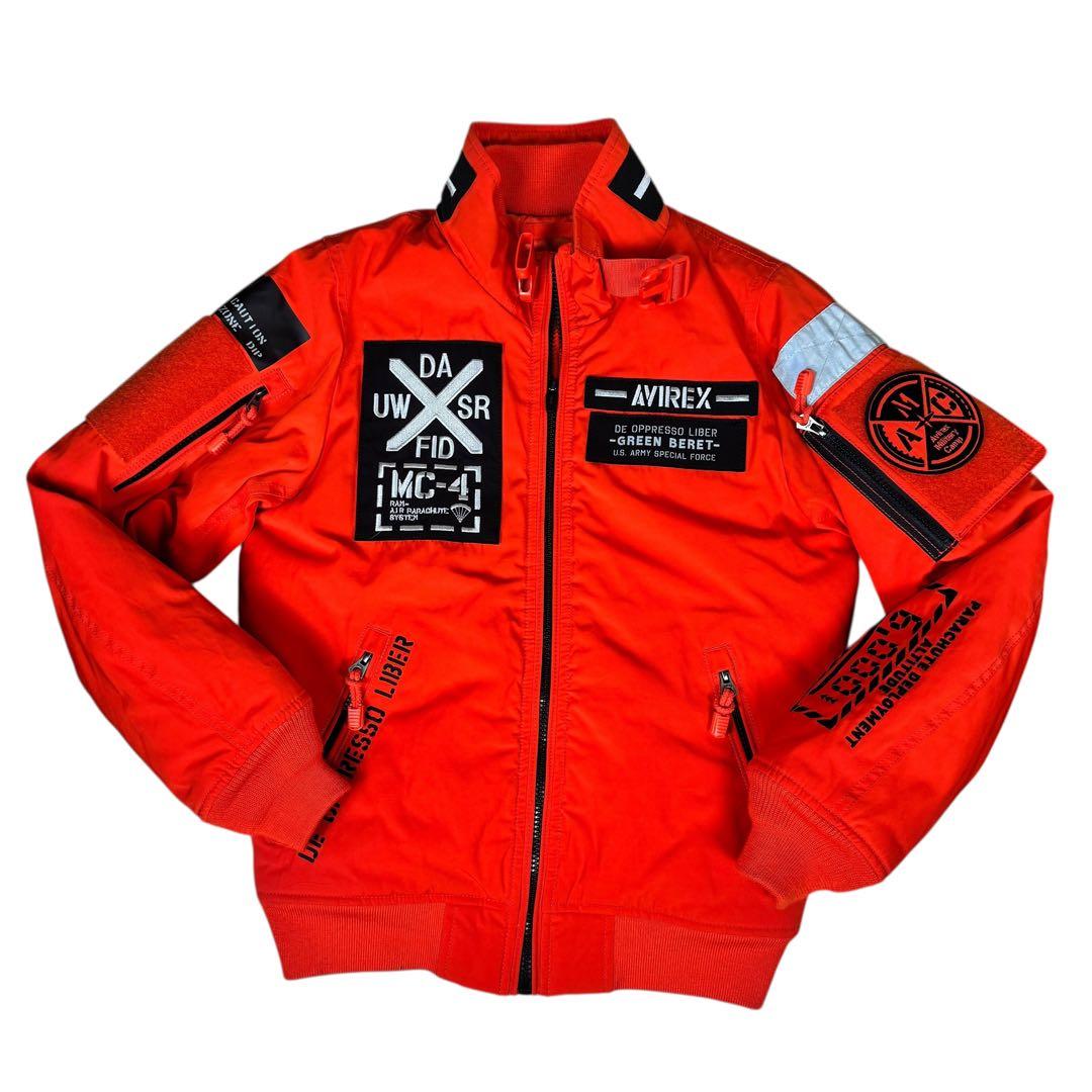 美品✨ AVIREX MA-1 フライトジャケット HALO オレンジ Sサイズ - メルカリ