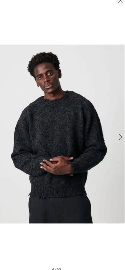 OWNESS ネップ クラッシュ クルーネック ニット - メルカリ