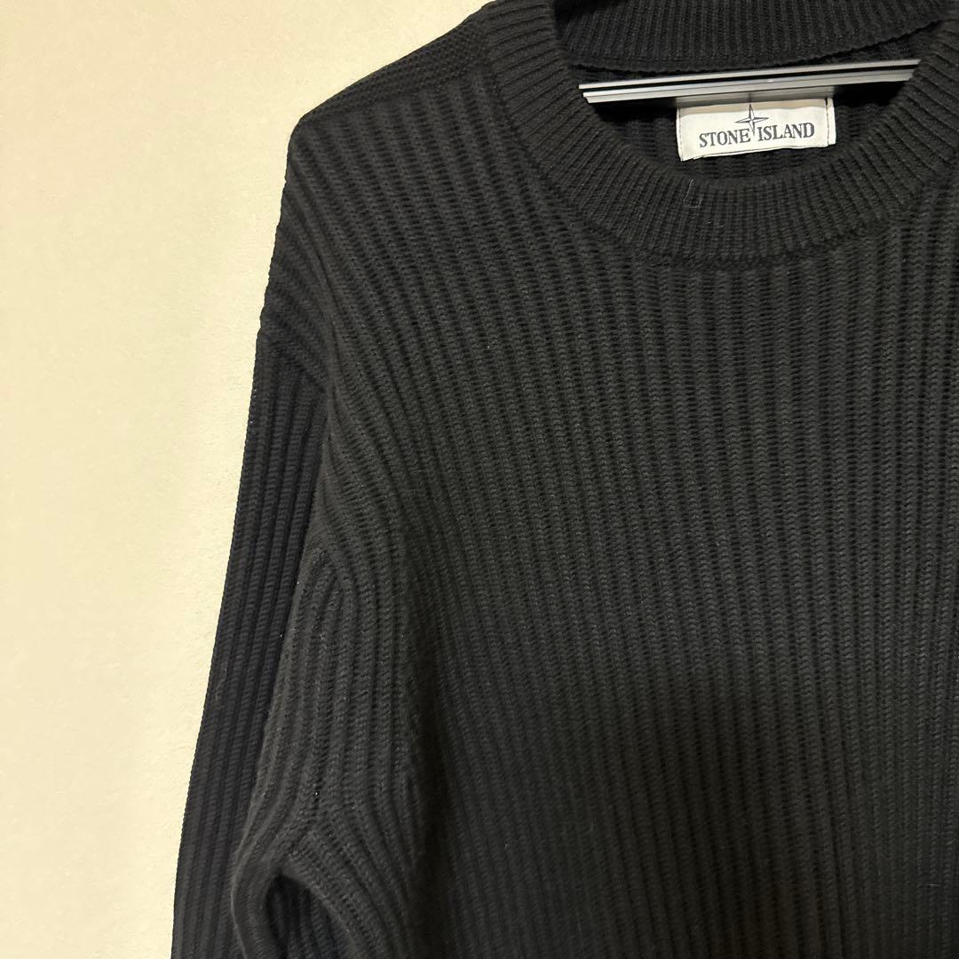 【ほぼ新品】STONE  ストーンアイランド クルーネックリブニット