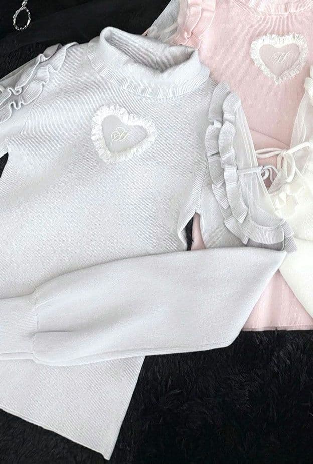 ハニーミュウ ハートカットタートルニット SJJ0317MC シエルブルー