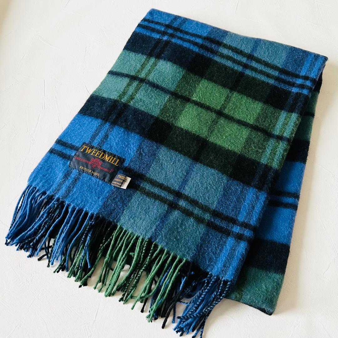 SLOBE IENAスローブイエナツイードミルウール大判ストールブルー