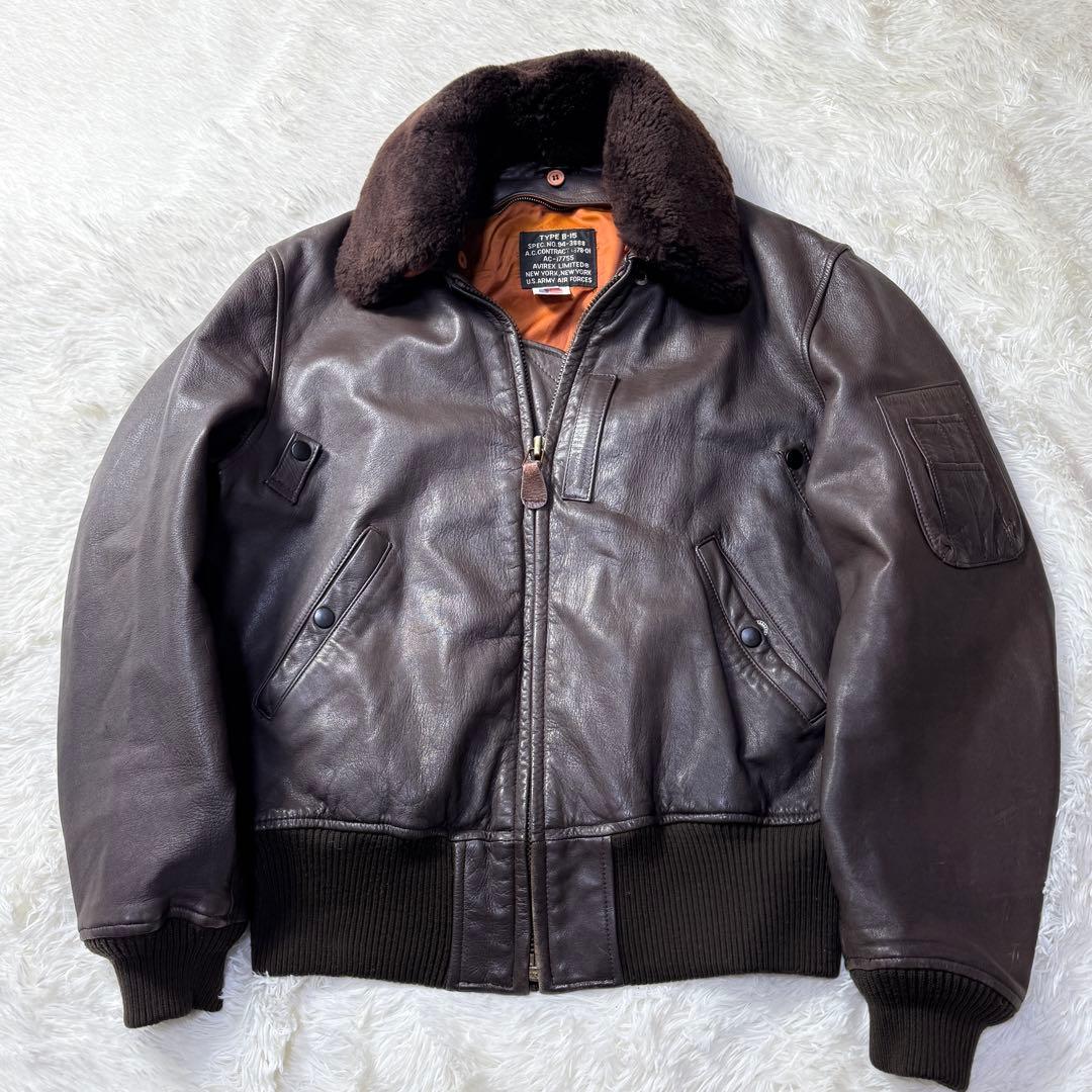 美品】AVIREX B-15 フライトレザージャケット L ダークブラウン - メルカリ
