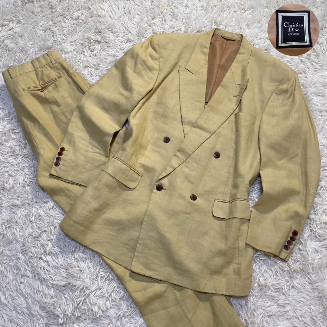 希少XL✨ディオール セットアップ ダブル お洒落スーツ CD リネン 菅田