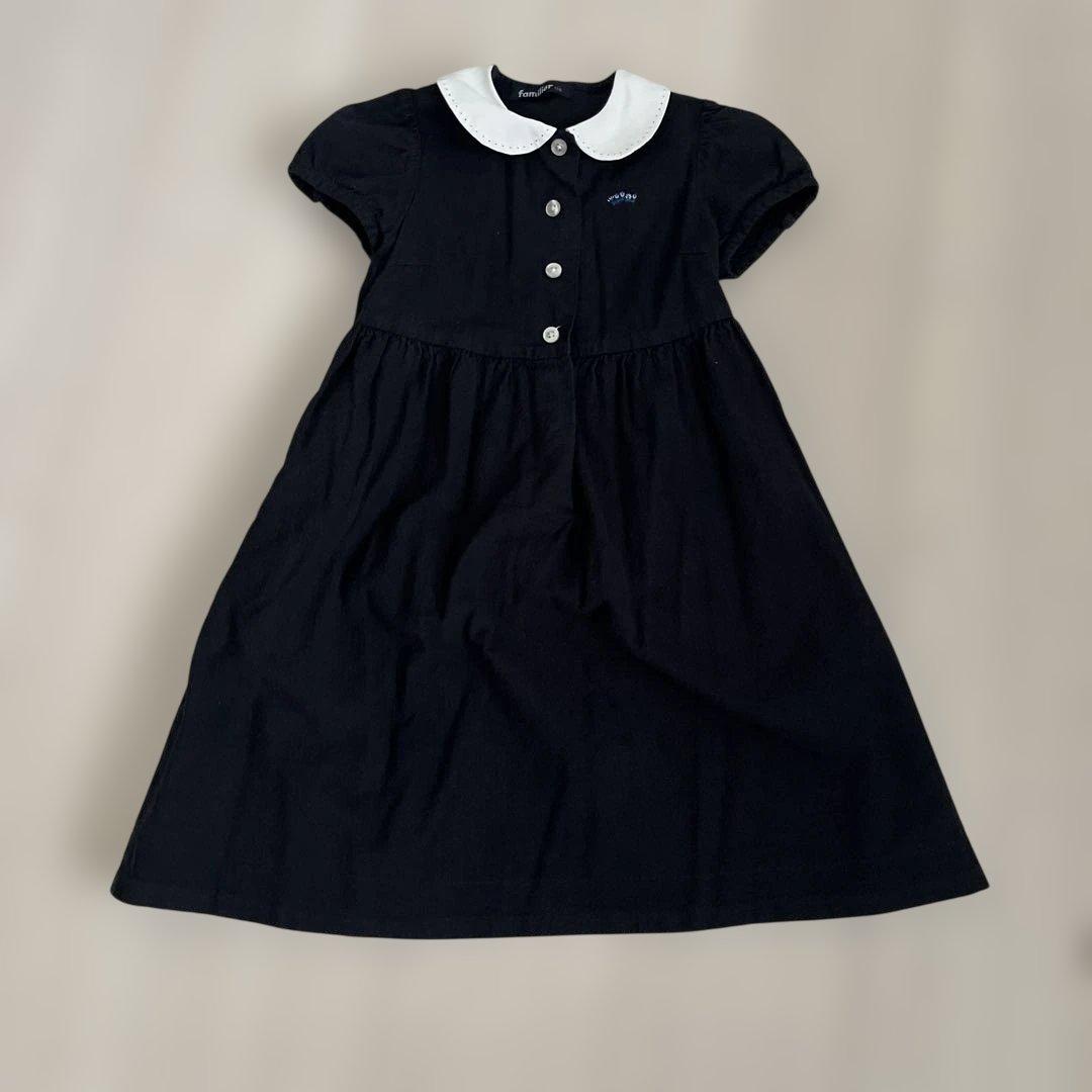 familiar ネイビー ワンピース 110 お受験 - メルカリ