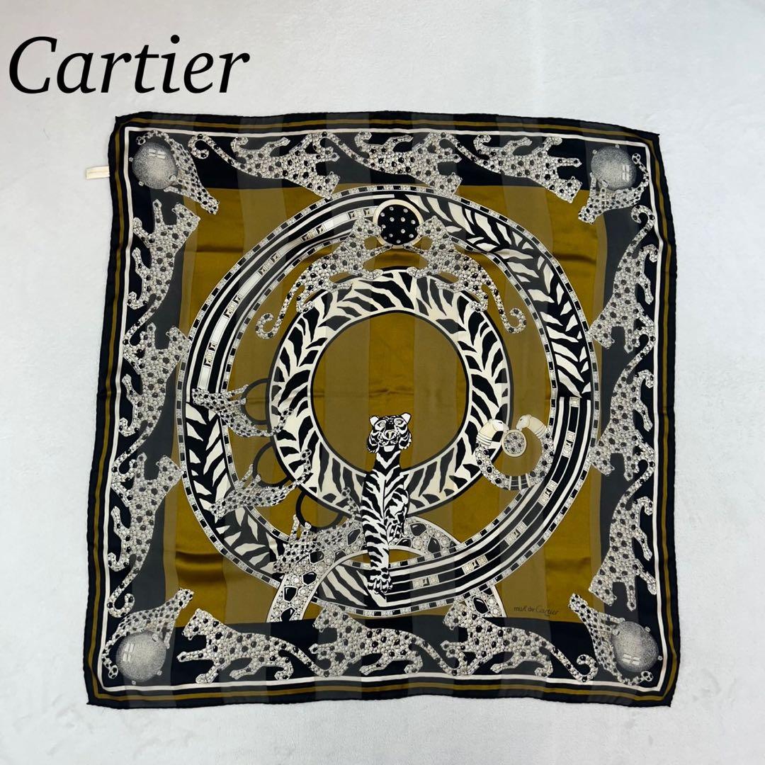 K642 カルティエ イタリア製 大判 スカーフ ブラック カーキ レディース 楽天市場】カルティエ スカーフの通販