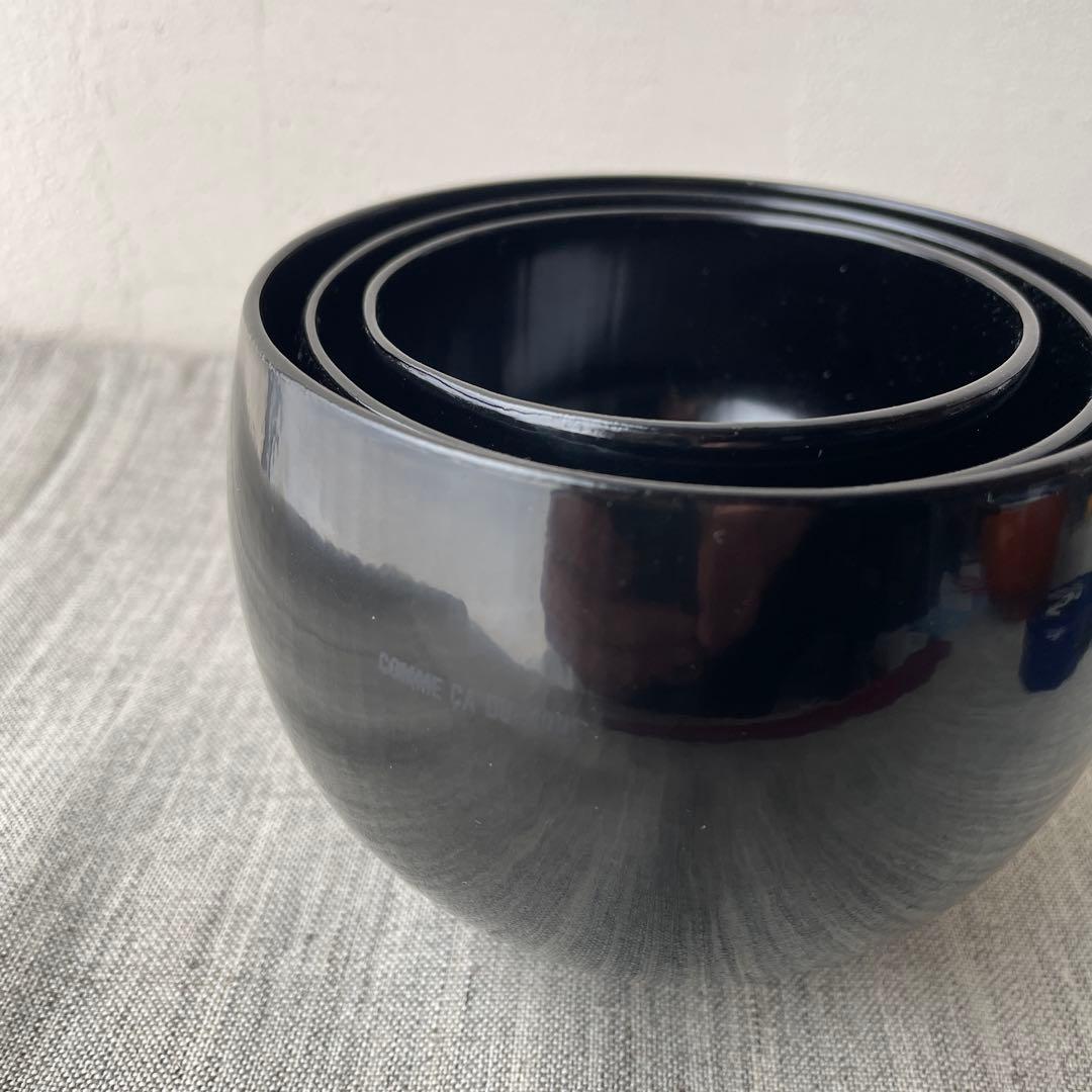 木製 入れ子椀 応量器 黒 漆器 2セット コムサデモード