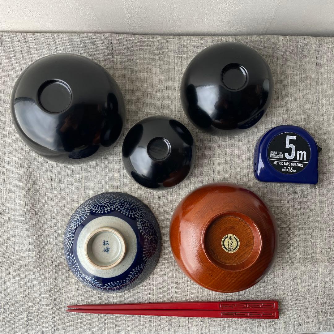 木製 入れ子椀 応量器 黒 漆器 2セット コムサデモード