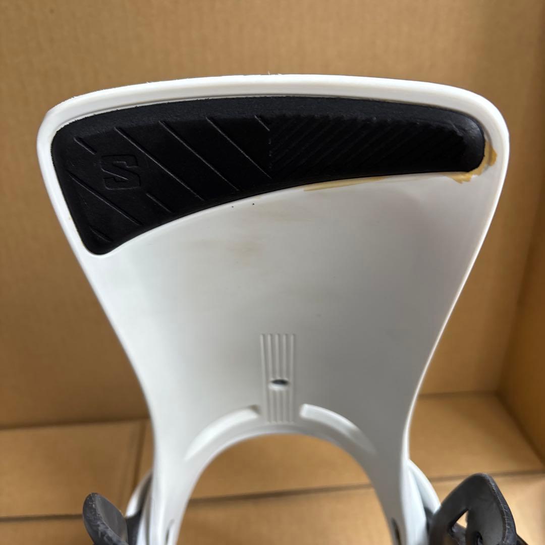 水島新一 SALOMON スノーボードビンディング ホワイト/ブラック　M