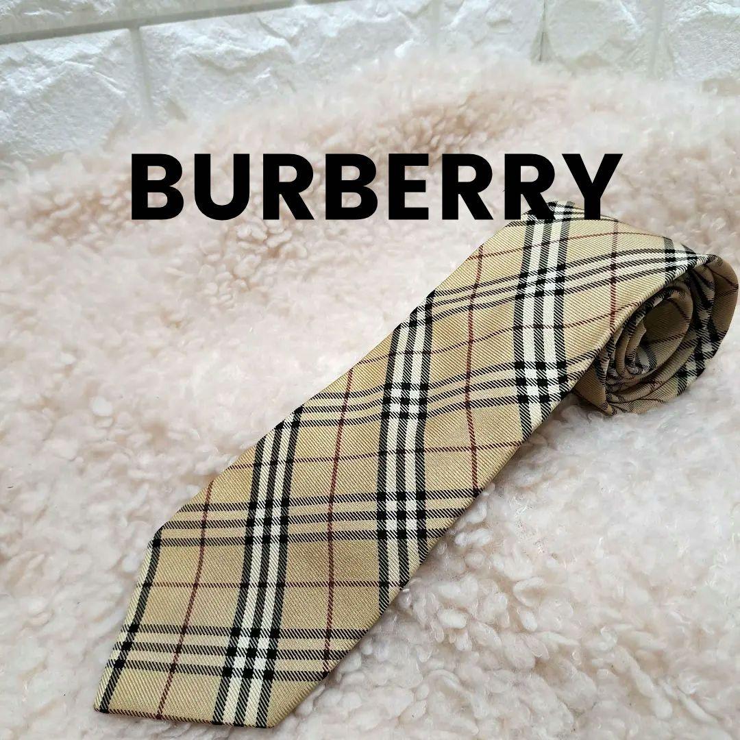 美品！】BURBERRY バーバリー ノバチェック柄 ネクタイ シルク - メルカリ