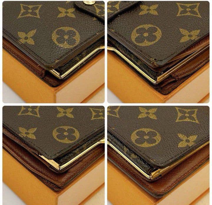 ルイヴィトンモノグラム二つ折り財布ブラウンレディースやや傷や汚れあり送料無料